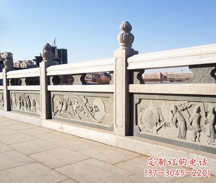 仙桃园林景观大理石栏板石雕 (8)