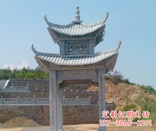 仙桃园林景观仿古石雕凉亭