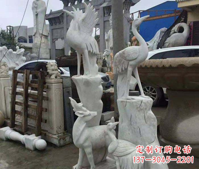 仙桃园林景观仙鹤石雕