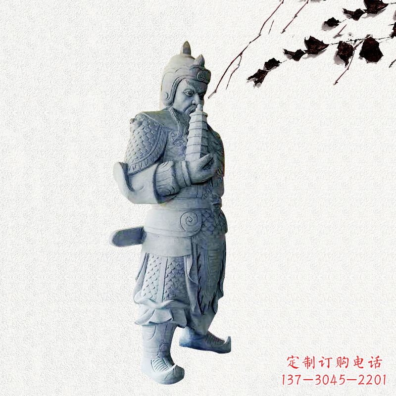 仙桃中国古代神话中的托塔天王石雕塑