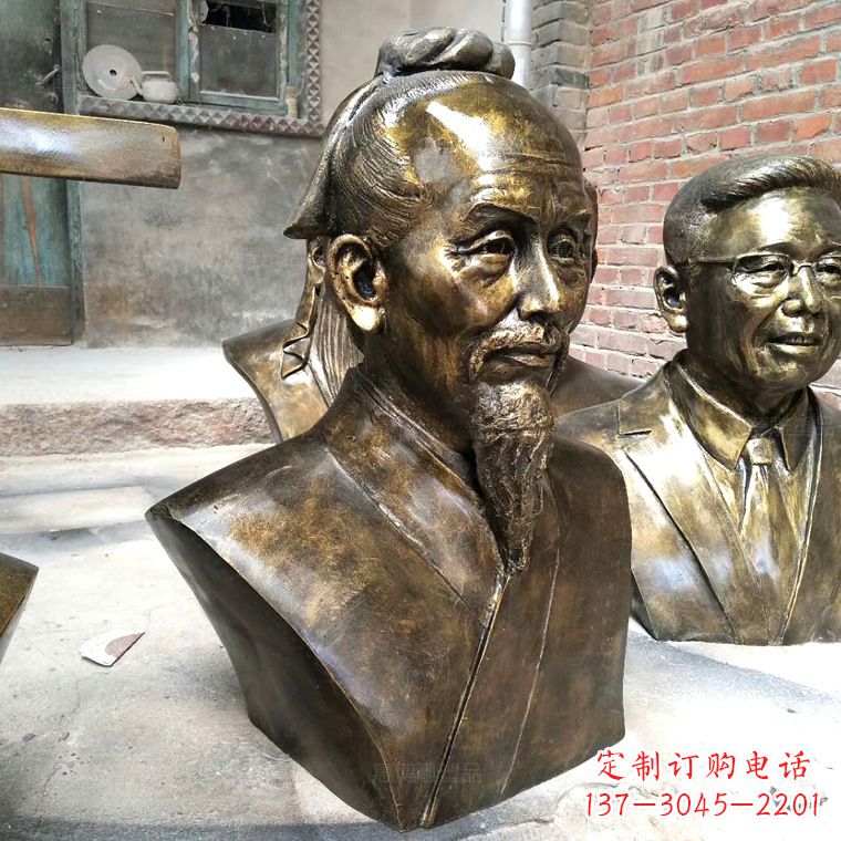 仙桃中国古代著名数学家祖冲之铸铜胸像雕塑