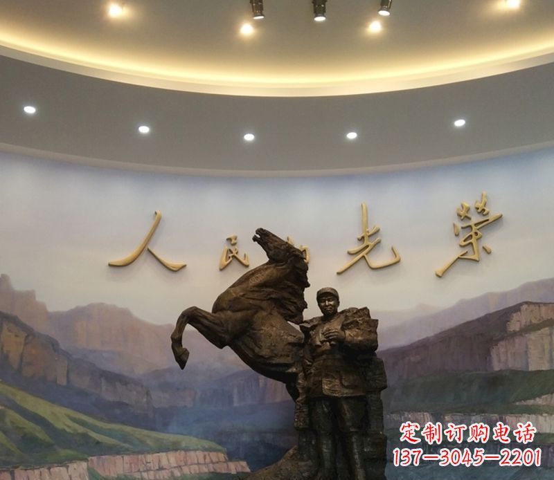 仙桃朱德人物景观铜雕
