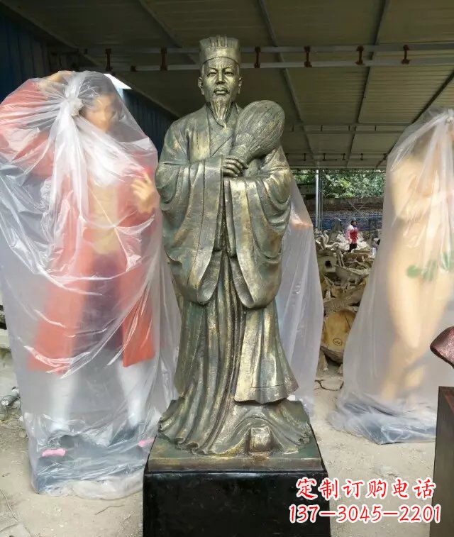 仙桃诸葛亮古代人物铜雕