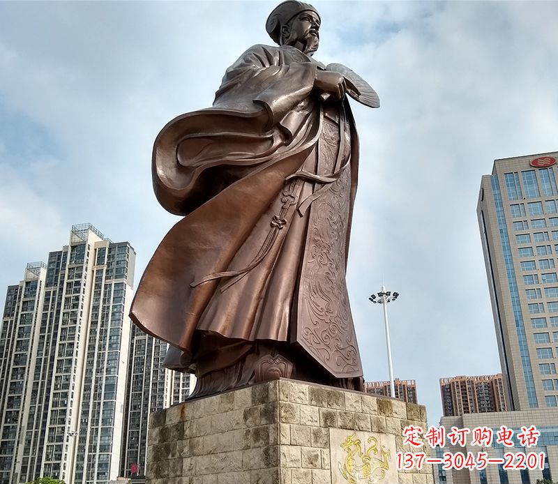 仙桃诸葛亮人物铜雕