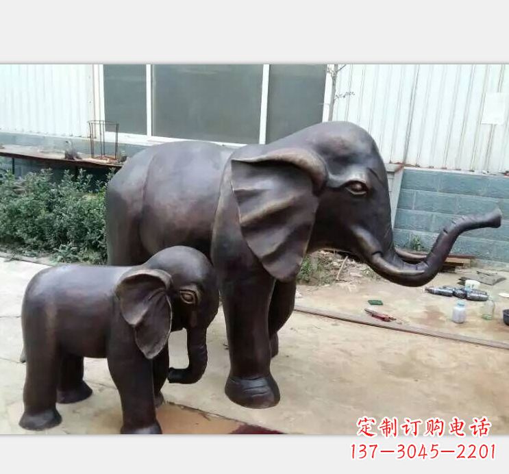 仙桃铸铜公园大象雕塑