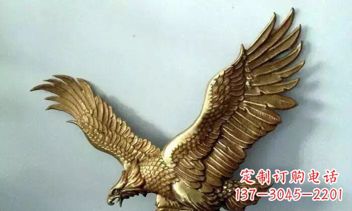 仙桃铸铜老鹰企业动物铜雕 (2)