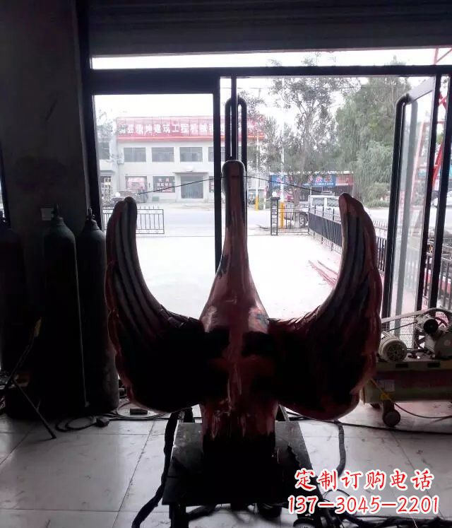仙桃铸铜天鹅公园动物铜雕 (2)